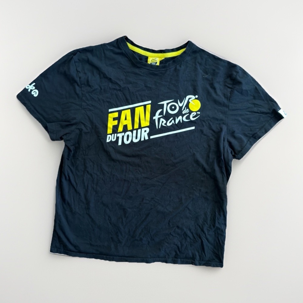 Tour de France Fan du Tour Black Graphic T-Shirt Men's Size L Official